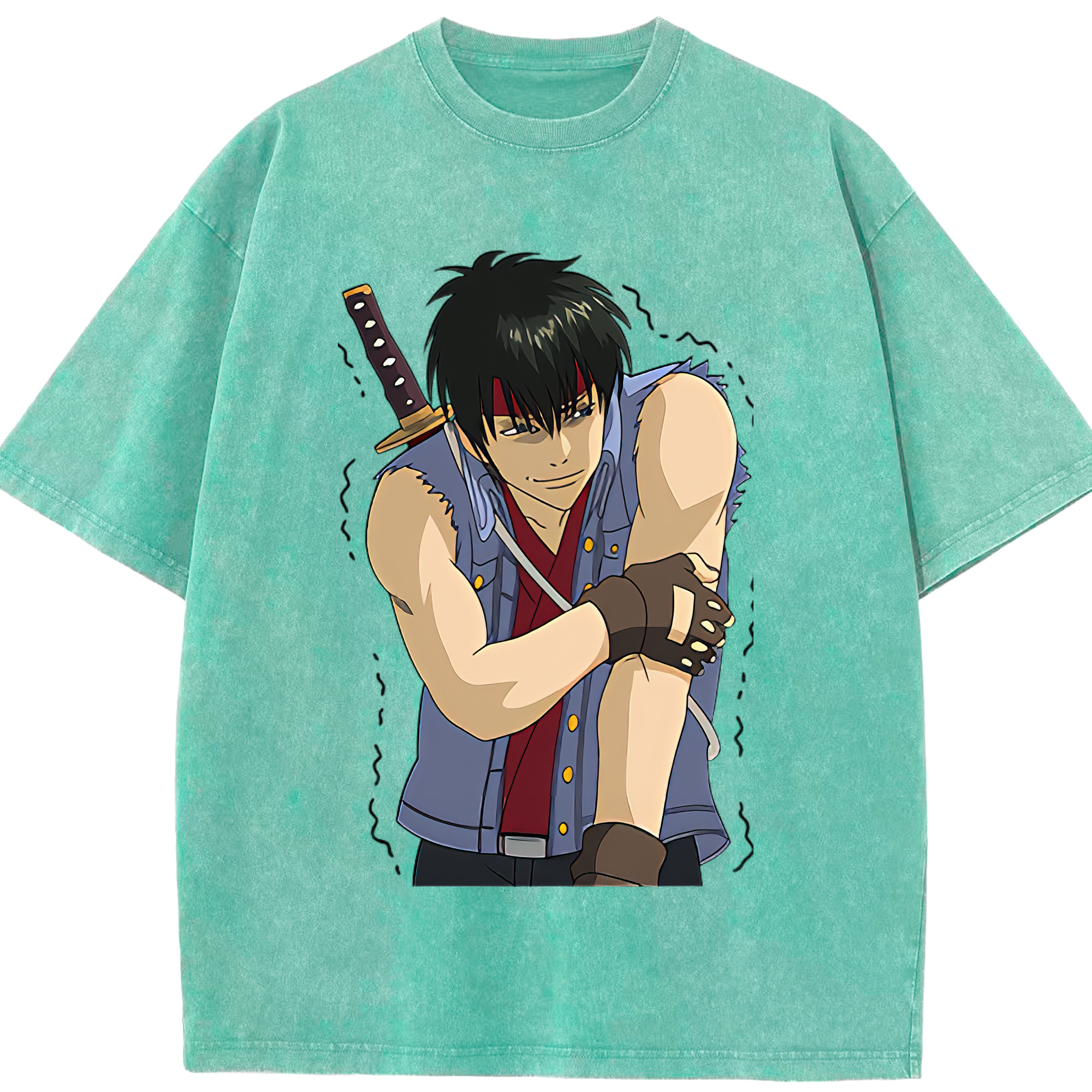 （画像用） ぎんたま 坂田銀時（さかたぎんとき） 神楽 志村新八（しむら しんぱち） GINTAMA Sakata Gintoki Kagura Shimura Shinpachi 綿100% ヴィンテージ風 半袖Tシャツ（フロントプリント）